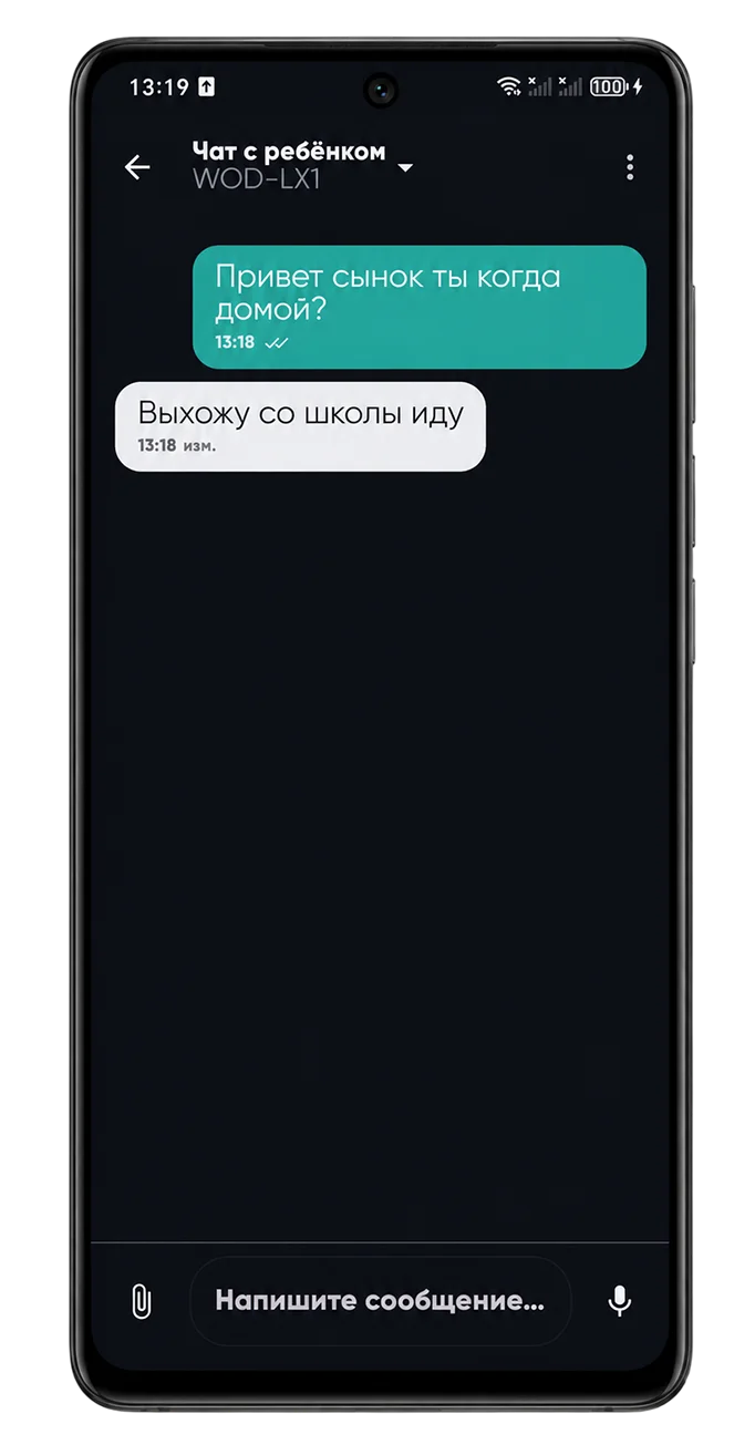 Чат родителя с ребёнком